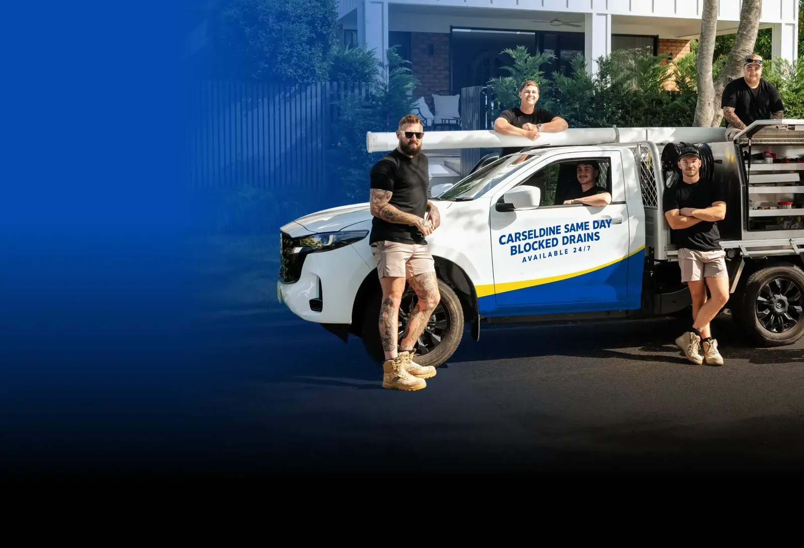 Carseldine Same Day Blocked Drains team with the ute